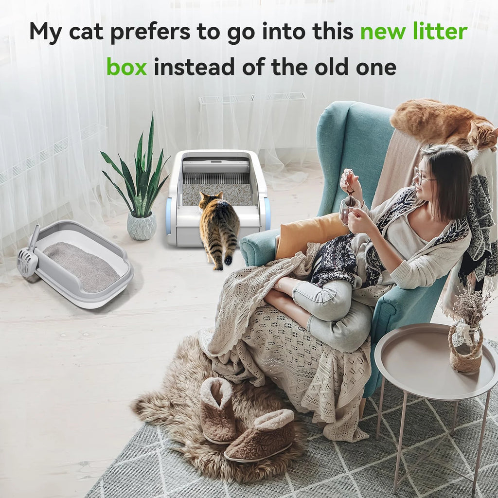 Smart Self-Cleaning Cat Litter Box - App-Controlled Automatic Cat Toilet