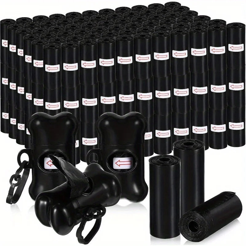 Dog Poop Bags with Bone Holder - 150-Count Leak-Proof Waste Bag Set