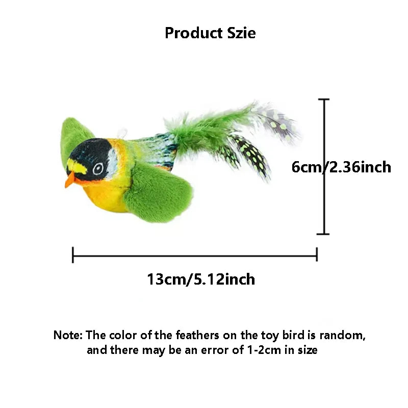 Bird-Sound Cat Toy - Realistic Chirping Interactive Teaser