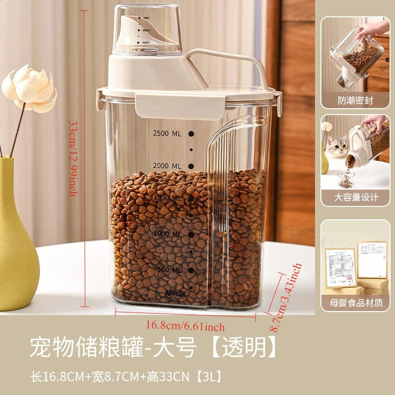 Airtight Pet Food Storage Container - Vacuum-Sealed Freshness Tank