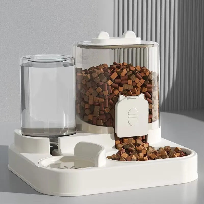 2-in-1 Automatic Pet Feeder & Water Dispenser - Gravity Food & Water Station