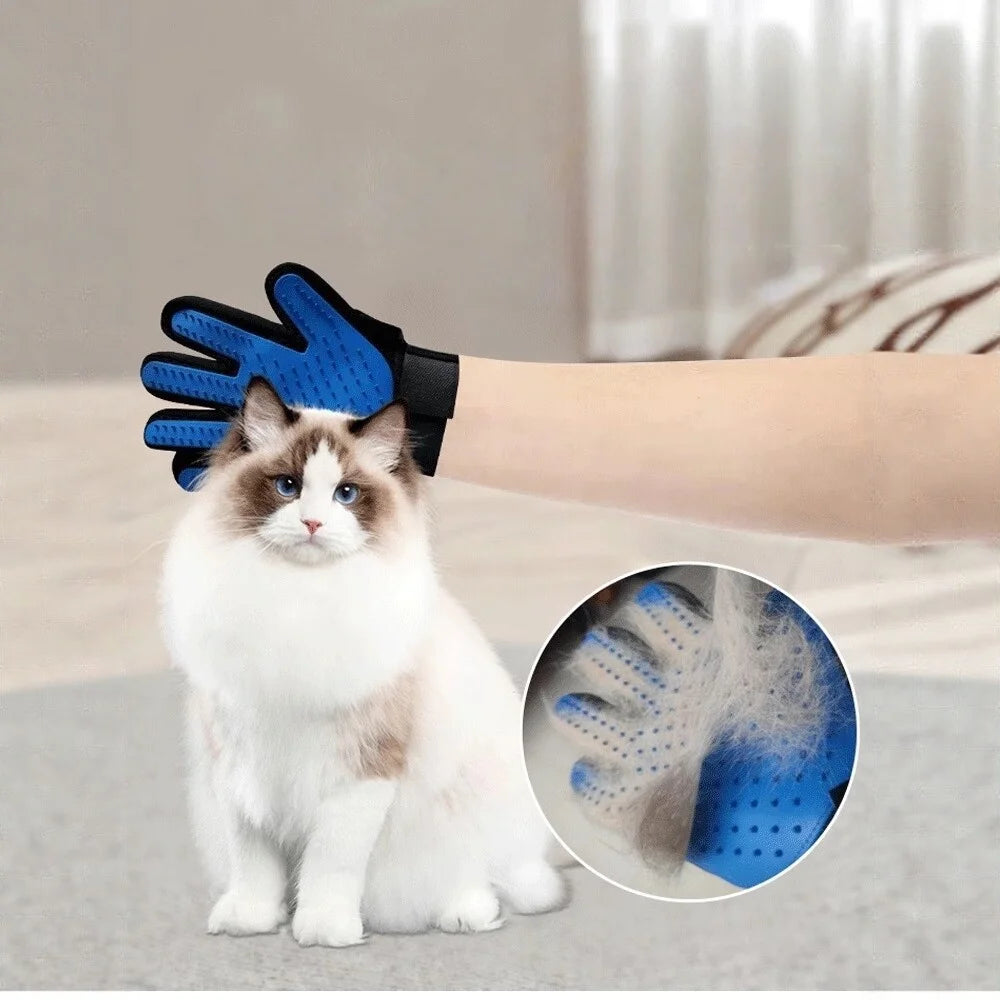 Pet Grooming Glove - Deshedding Brush & Massage Mitt for Dogs & Cats