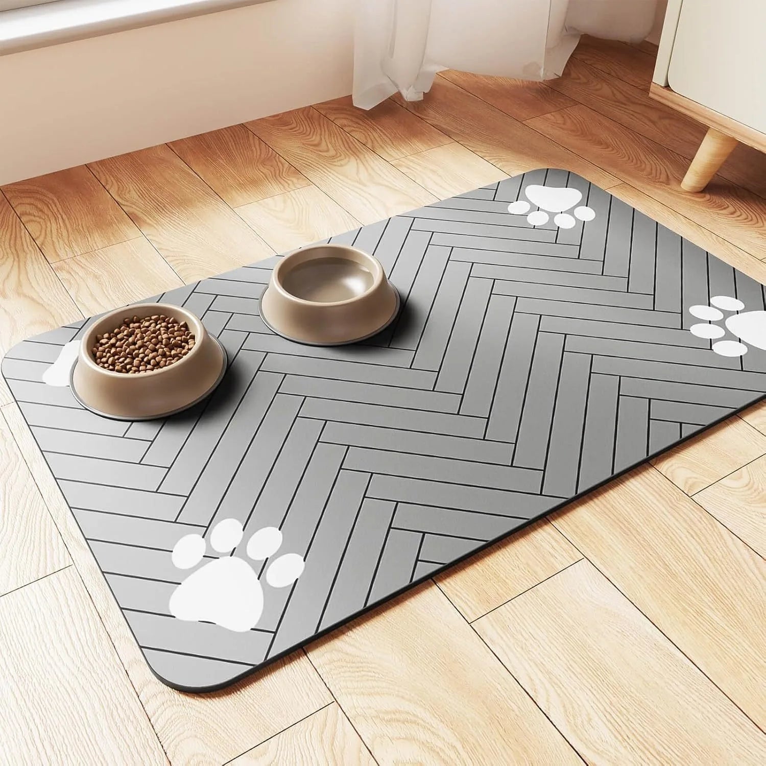 Pet Food Mat - Waterproof Non-Slip Bowl Placemat for Dogs & Cats