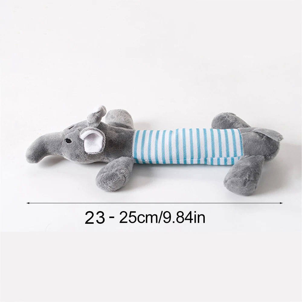 No-Stuffing Dog Toy - Crinkle Squeaky Plush Animal for Mess-Free Play