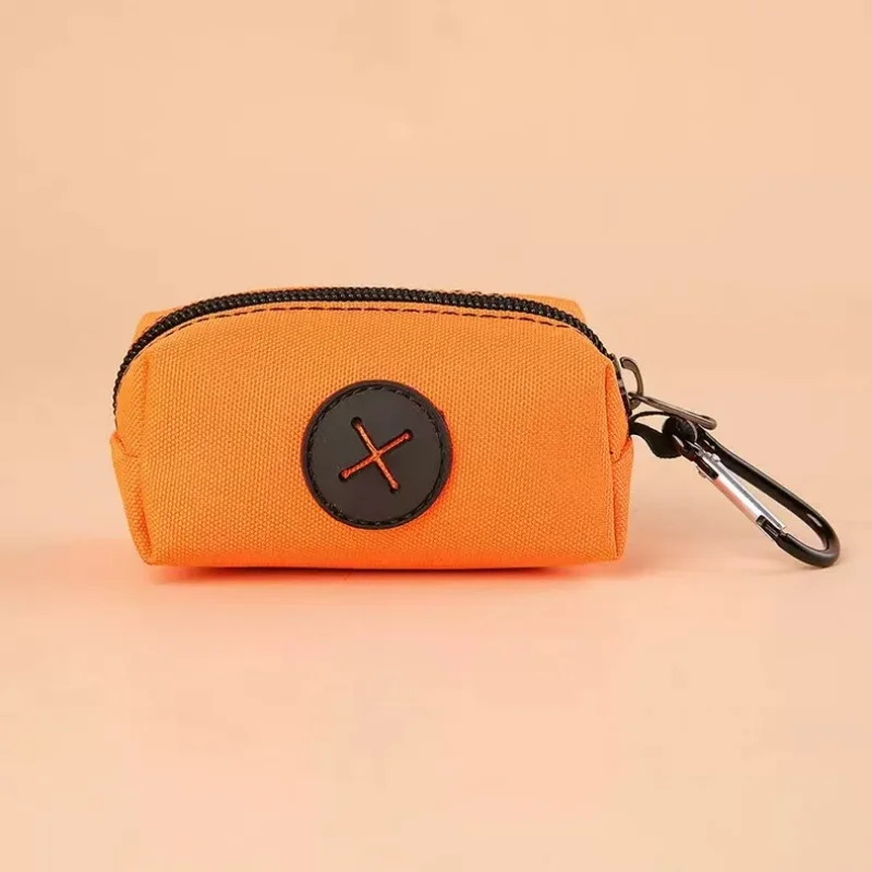 Canvas Dog Poop Bag Holder - Outdoor Leash-Attach Waste Bag Dispenser