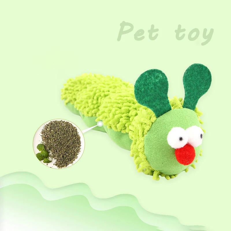Catnip Caterpillar Cat Chew Toy - Molar Dental Teaser for Cats