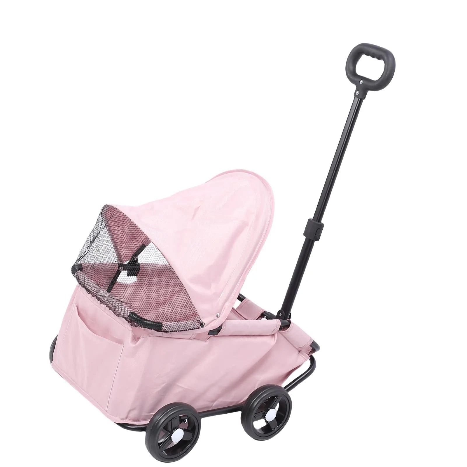 Multifunctional Pet Stroller with Canopy - 4-Wheel Foldable Cart for Small Dogs & Cats