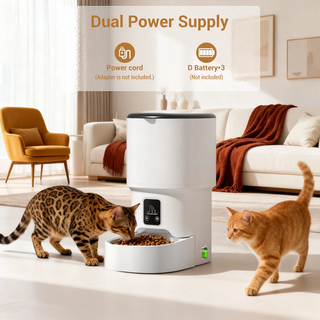 Programmable 4L Automatic Pet Feeder - Timed Meal Dispenser for Cats & Dogs