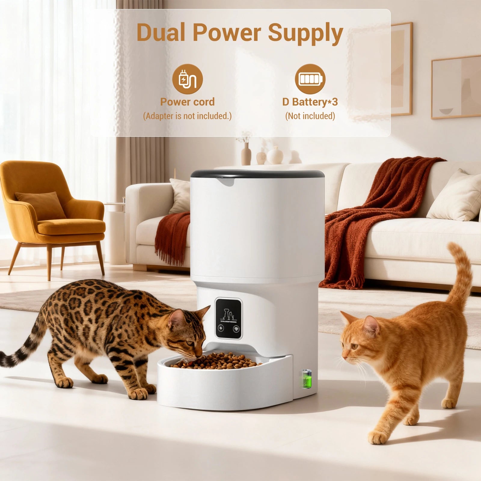 Programmable 4L Automatic Pet Feeder - Timed Meal Dispenser for Cats & Dogs