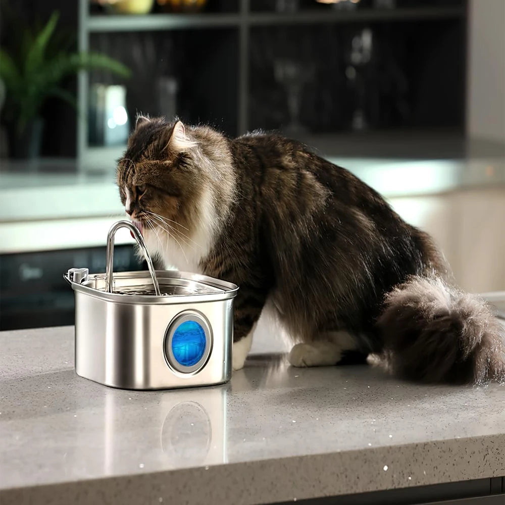 Smart Pet Water Fountain - 3.2L Stainless Steel Auto Dispenser