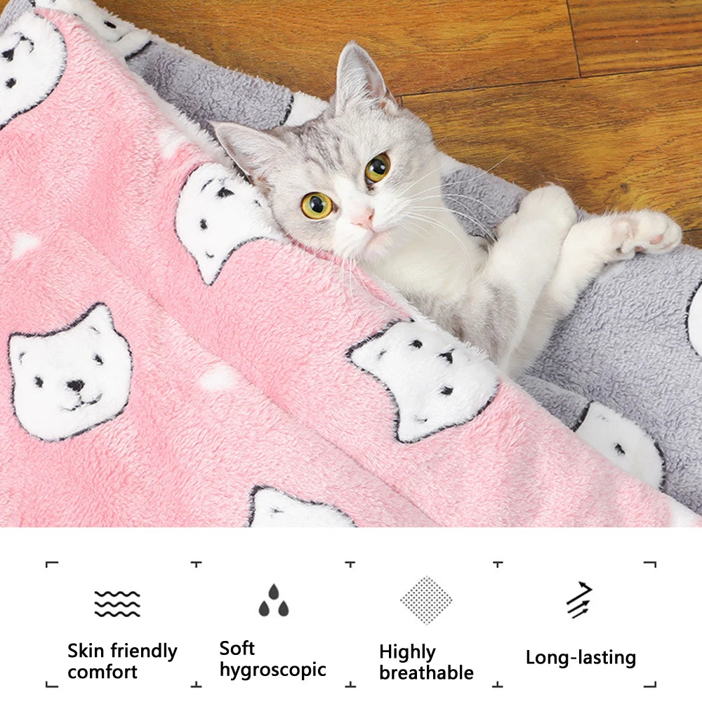 Cozy Plush Pet Bed - Self-Warming Cushion for Cats & Small Dogs
