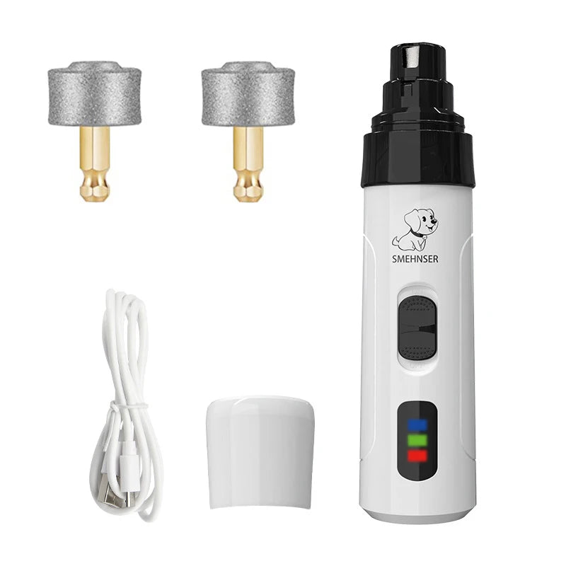 Electric Pet Nail Grinder - Quiet Rechargeable Trimmer for Dogs & Cats