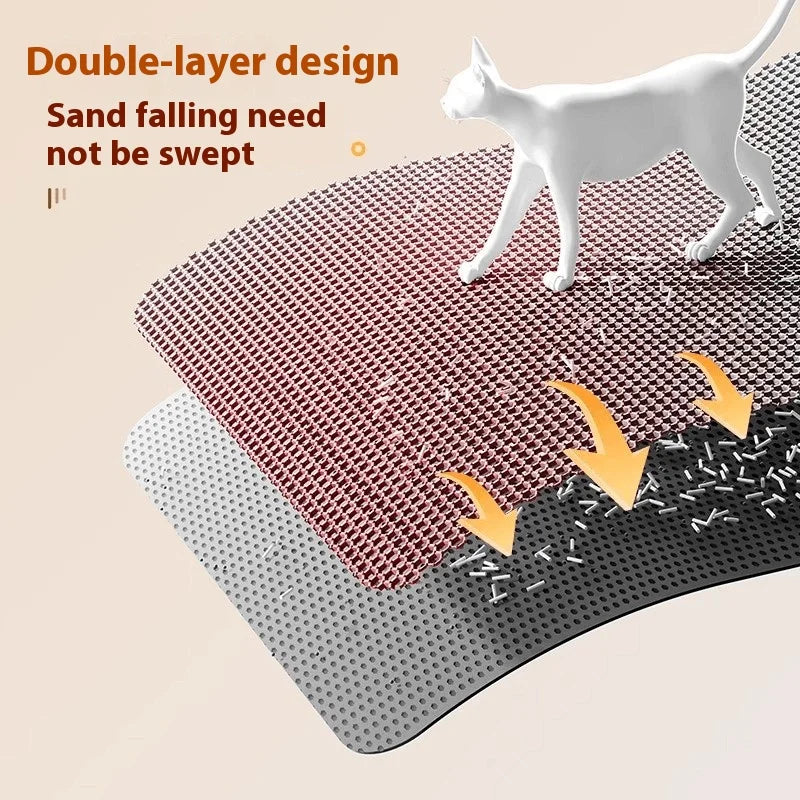 Extra-Large Cat Litter Mat - Waterproof Double-Layer Litter Trapper