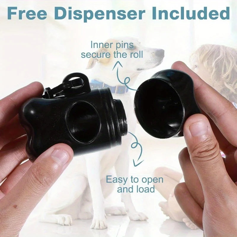 Dog Poop Bags with Bone Holder - 150-Count Leak-Proof Waste Bag Set