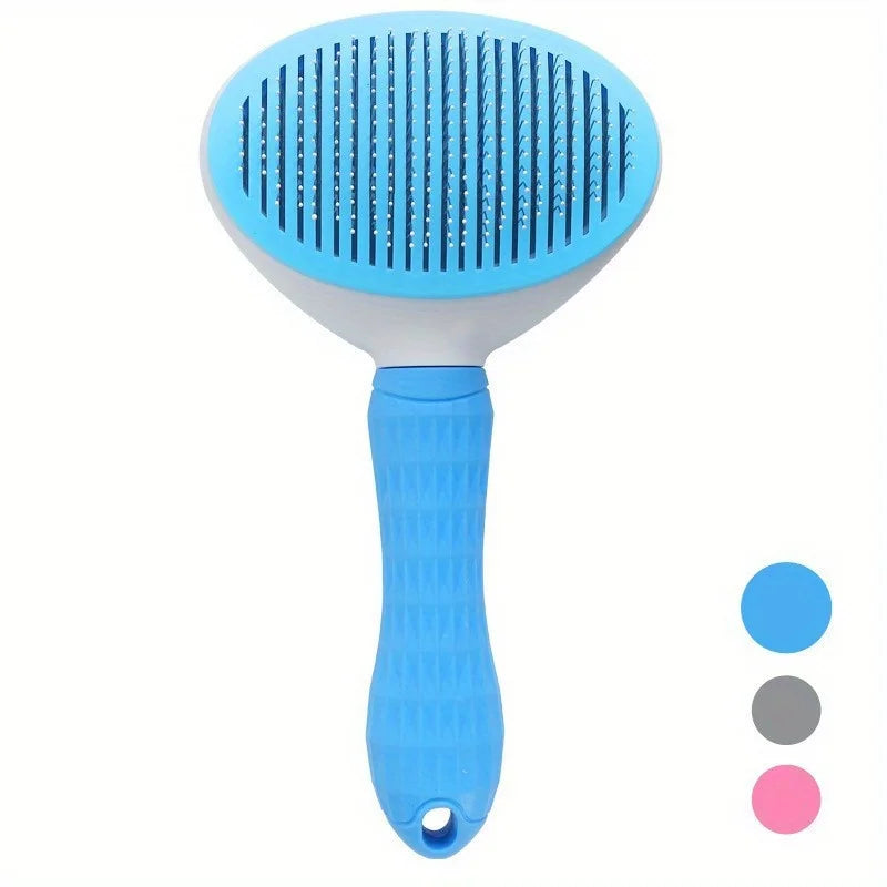 One-Click Pet Hair Removal Comb - Self-Cleaning Deshedding Brush