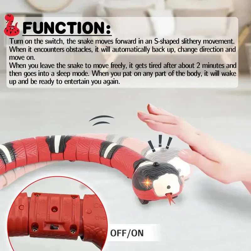 Smart Sensing Snake Cat Toy - Interactive Rechargeable Teaser