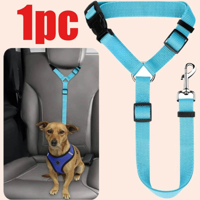 Adjustable Pet Car Seat Belt - Safety Tether for Dogs & Cats