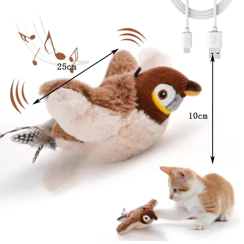 Flapping Bird Cat Toy - Rechargeable Interactive Hunting Toy