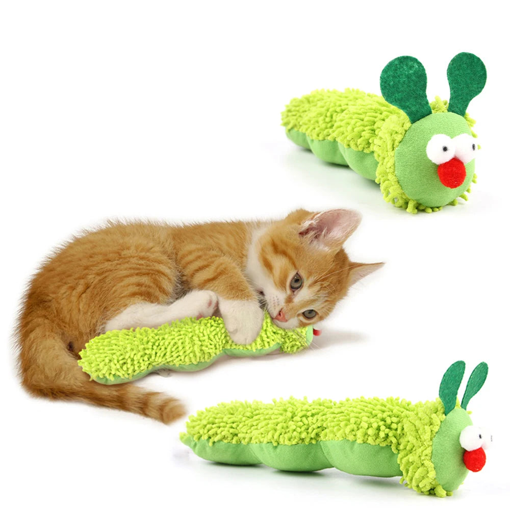Catnip Caterpillar Cat Chew Toy - Molar Dental Teaser for Cats