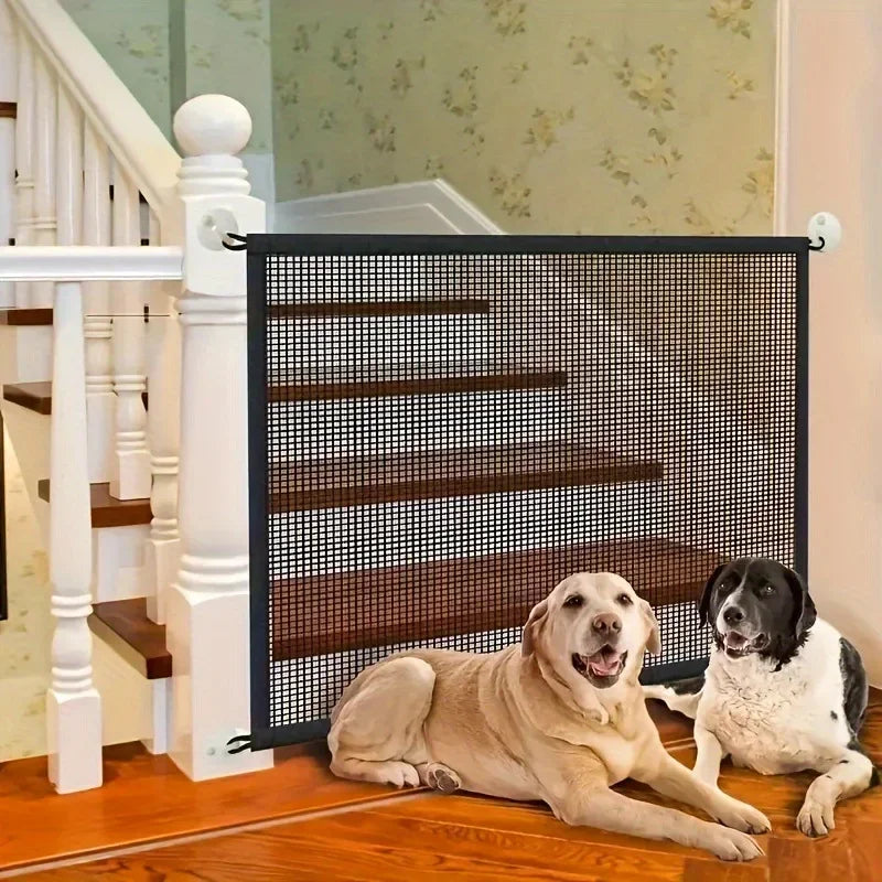 Heavy-Duty Dog Barrier Fence - Foldable Breathable Mesh Pet Gate