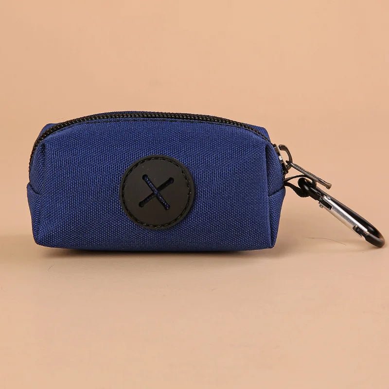 Canvas Dog Poop Bag Holder - Outdoor Leash-Attach Waste Bag Dispenser