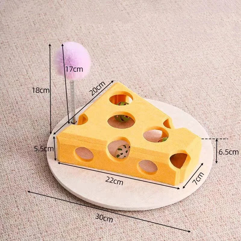 Cat Puzzle Maze Box - Felt Hide-and-Seek Enrichment Toy with Bells