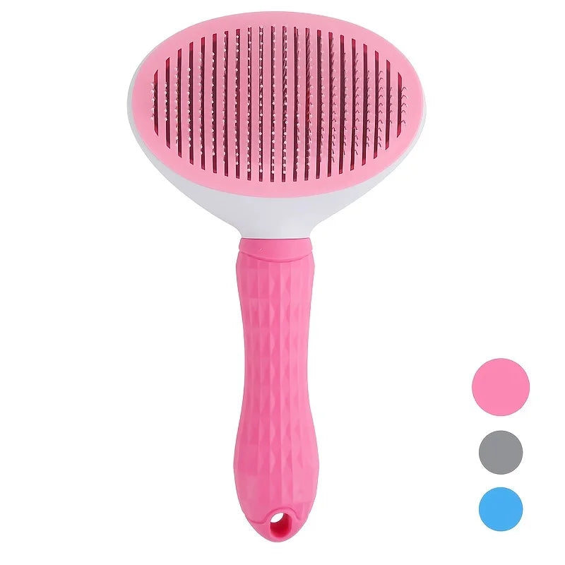 One-Click Pet Hair Removal Comb - Self-Cleaning Deshedding Brush