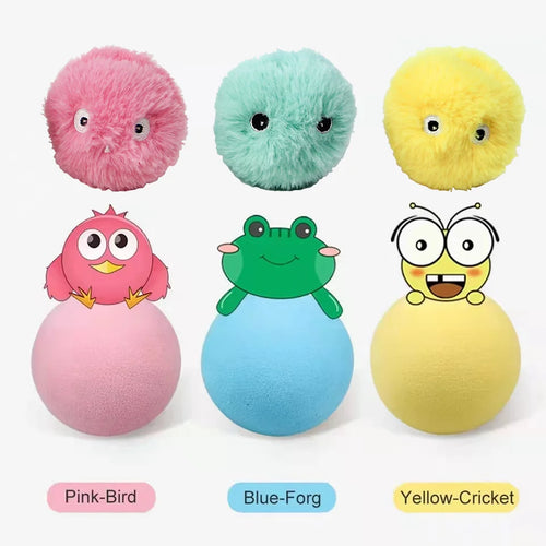 Smart Interactive Cat Ball - Self-Rolling Rechargeable Catnip Teaser Toy