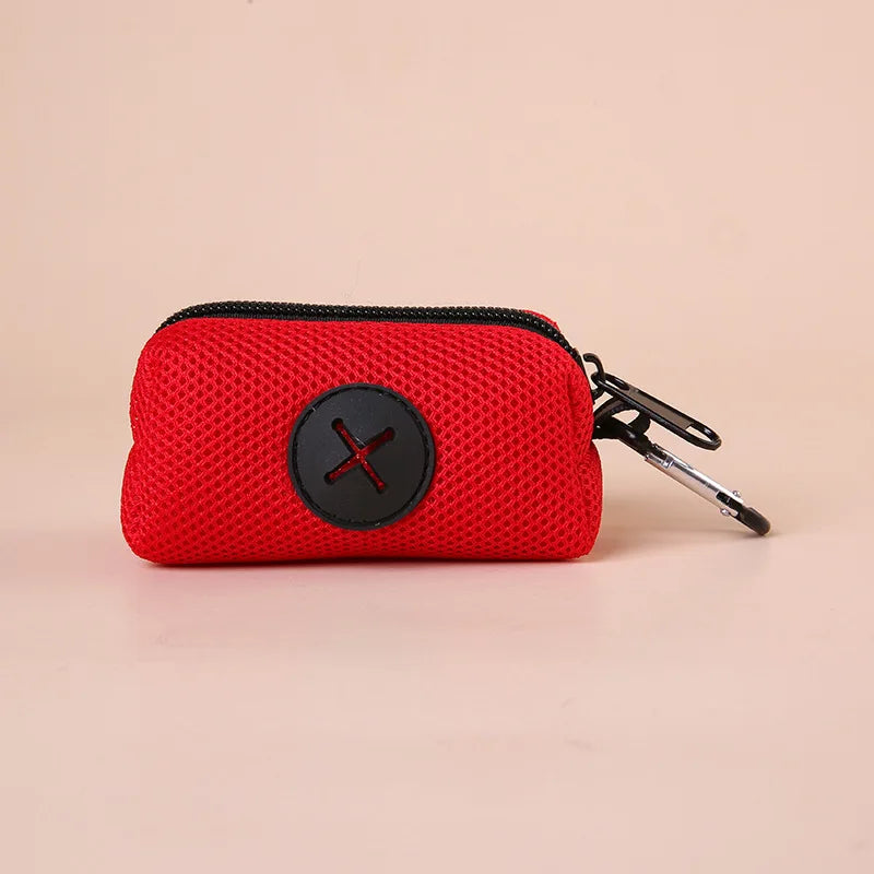 Canvas Dog Poop Bag Holder - Outdoor Leash-Attach Waste Bag Dispenser