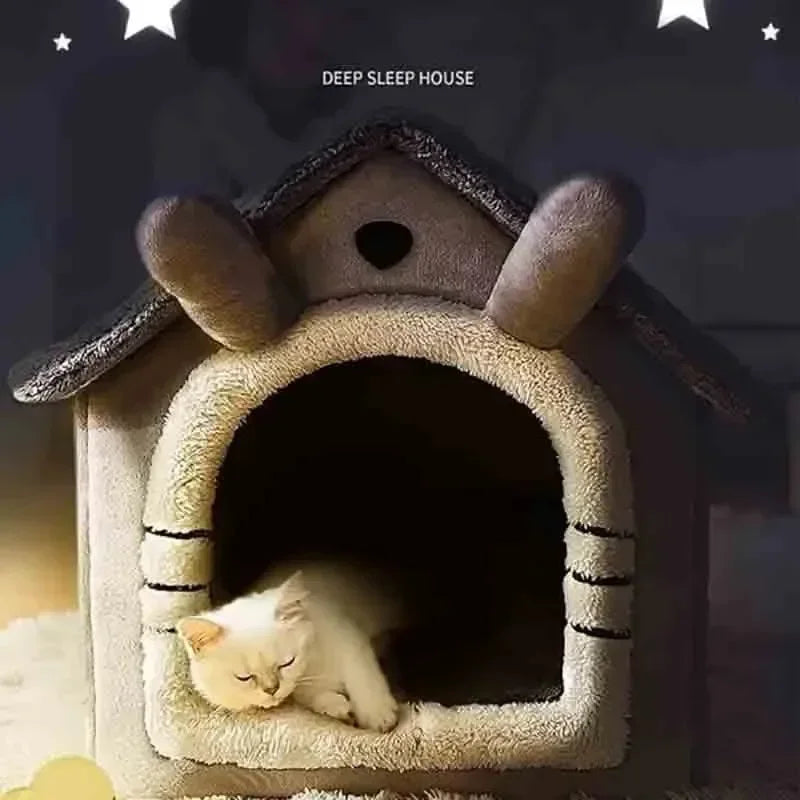 Cozy Indoor Pet House - Warm Tent Bed for Cats & Small Dogs