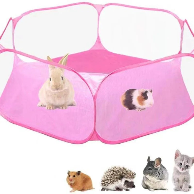 Portable Small Pet Cage - Transparent Travel Habitat for Hedgehogs & Small Pets
