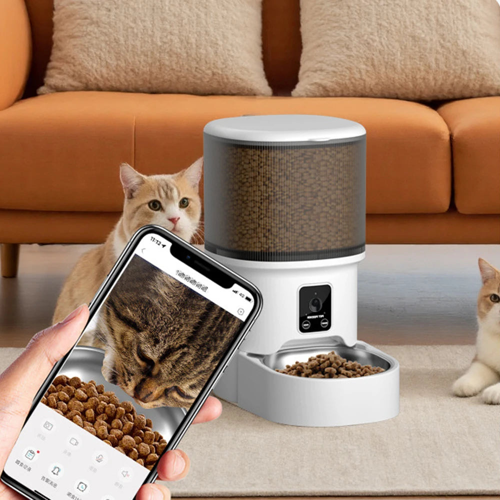 4L Smart WiFi Automatic Pet Feeder - App-Scheduled Food Dispenser