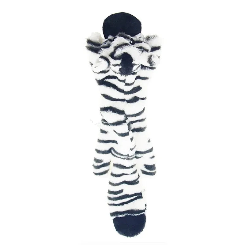 No-Stuffing Dog Toy - Crinkle Squeaky Plush Animal for Mess-Free Play