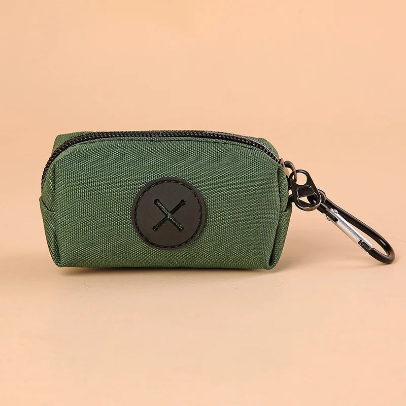 Canvas Dog Poop Bag Holder - Outdoor Leash-Attach Waste Bag Dispenser
