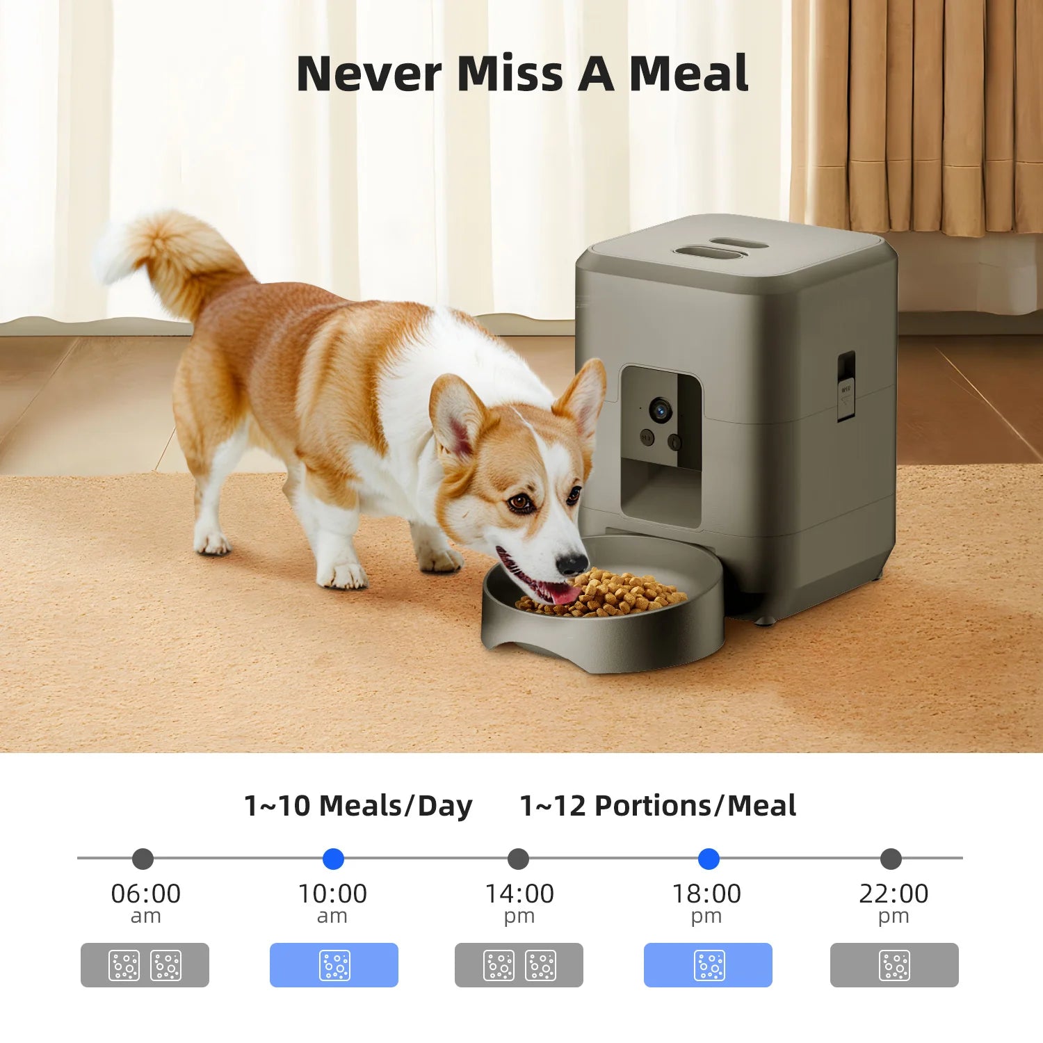 2L WiFi Pet Feeder with Camera - Smart App Feeder with Live Video