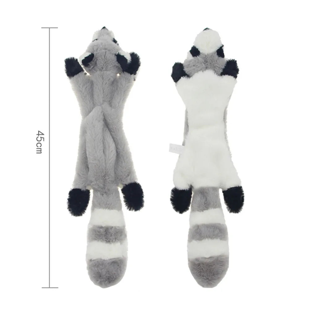 No-Stuffing Dog Toy - Crinkle Squeaky Plush Animal for Mess-Free Play