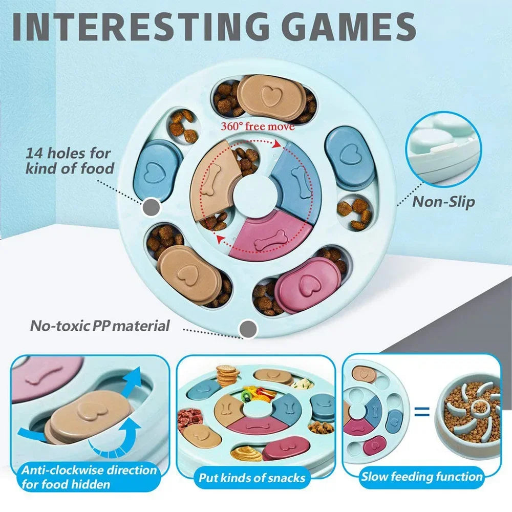 Interactive Dog Puzzle Slow Feeder - Brain-Game Enrichment Bowl