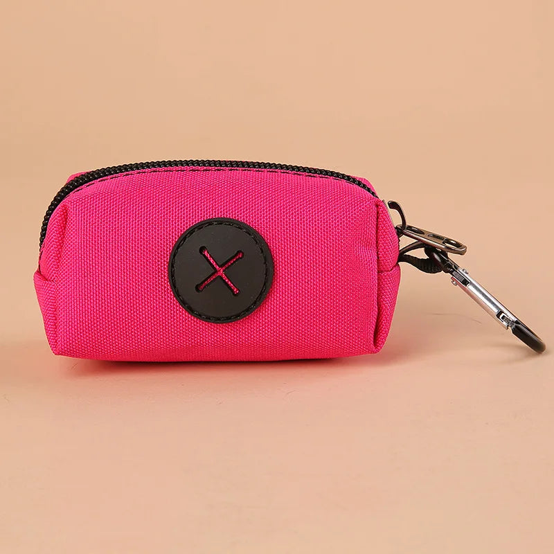 Canvas Dog Poop Bag Holder - Outdoor Leash-Attach Waste Bag Dispenser