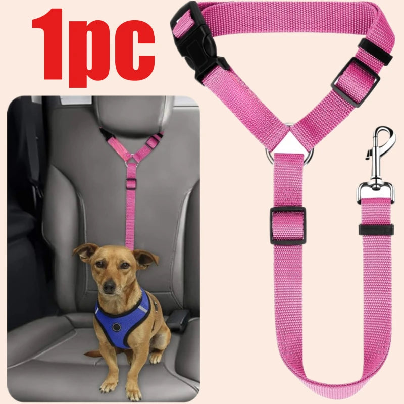 Adjustable Pet Car Seat Belt - Safety Tether for Dogs & Cats