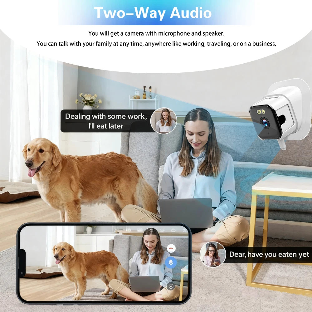 Mini 5MP Fish Tank Pet Window Camera WiFi Remote Monitoring Full Color Night Vision Two-Way Audio Aquarium Reptiles Small Pets
