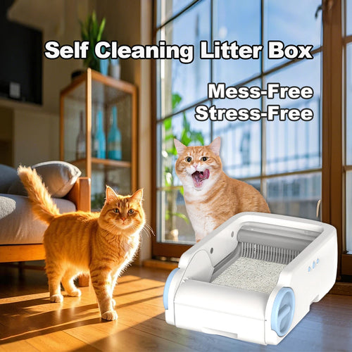 Smart Self-Cleaning Cat Litter Box - App-Controlled Automatic Cat Toilet
