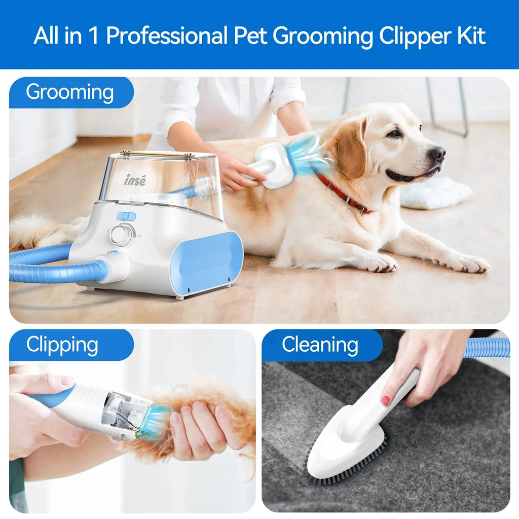 INSE P30 Pet Grooming Vacuum - Ultra-Quiet with 4.5L Dust Box