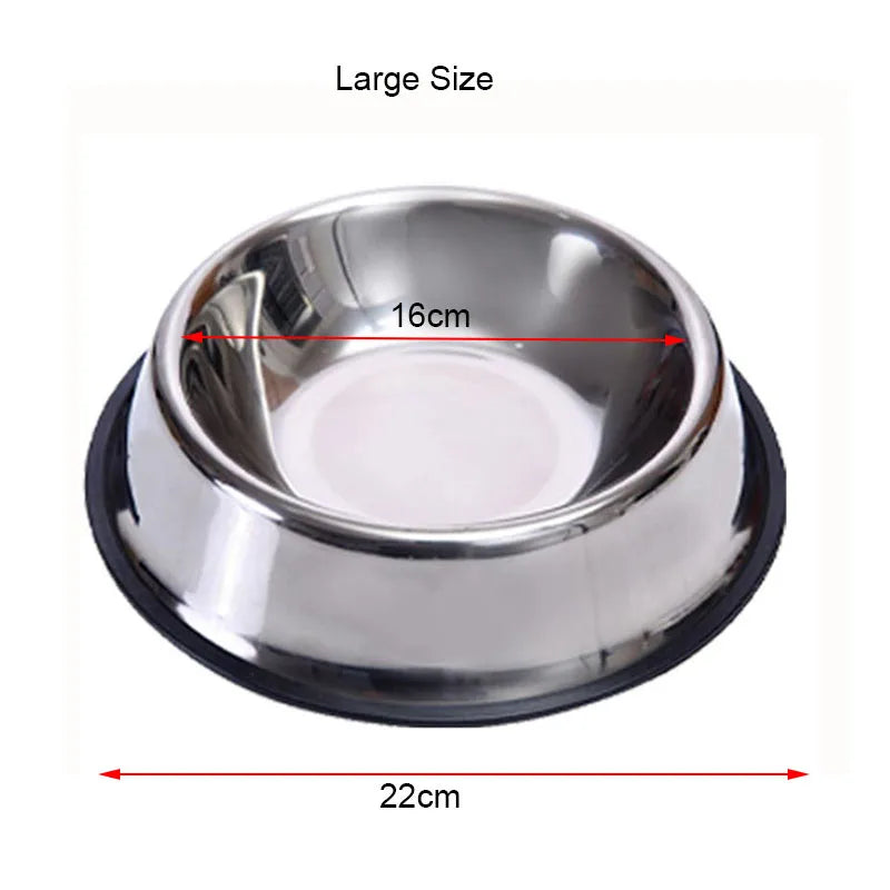 Stainless Steel Pet Bowl - Non-Slip Food & Water Dish