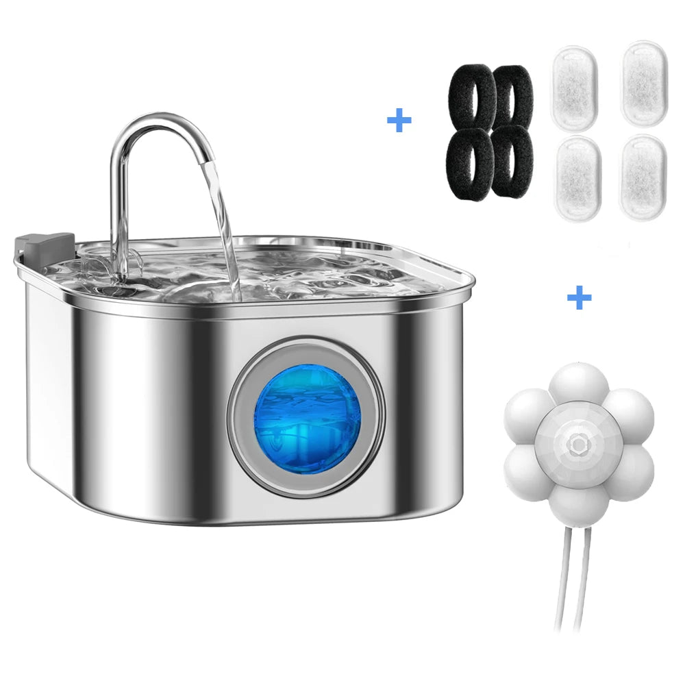 Smart Pet Water Fountain - 3.2L Stainless Steel Auto Dispenser