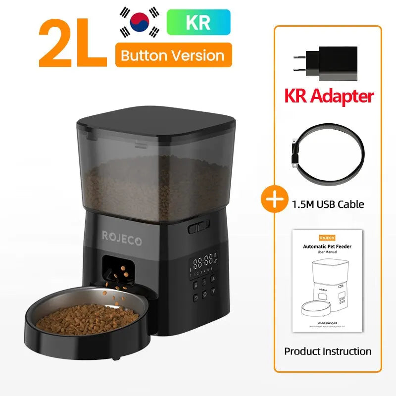 Smart Automatic Pet Feeder - Button-Activated Programmable Food Dispenser