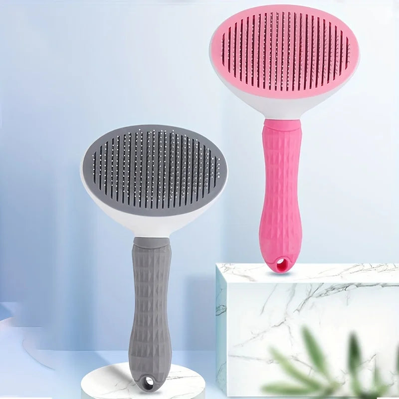 One-Click Pet Hair Removal Comb - Self-Cleaning Deshedding Brush