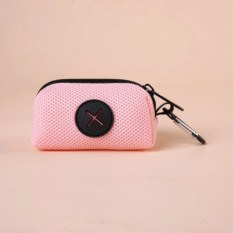 Canvas Dog Poop Bag Holder - Outdoor Leash-Attach Waste Bag Dispenser