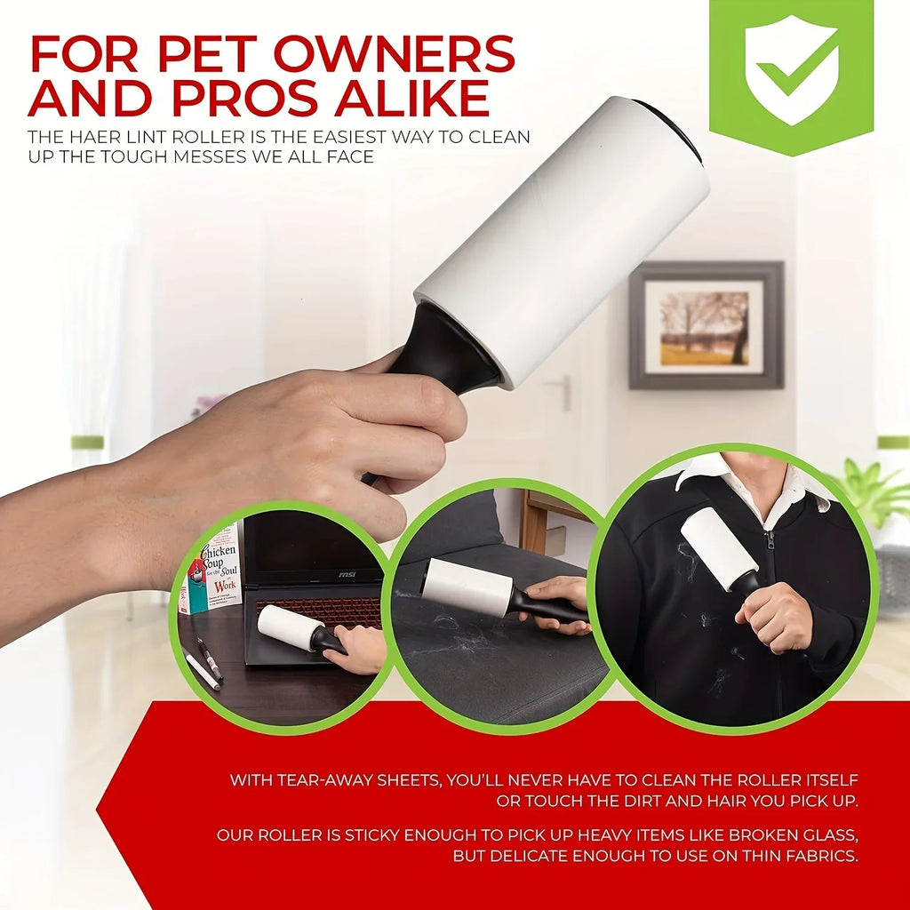 Extra-Sticky Lint Roller - Pet Hair Remover with Refillable Sheets