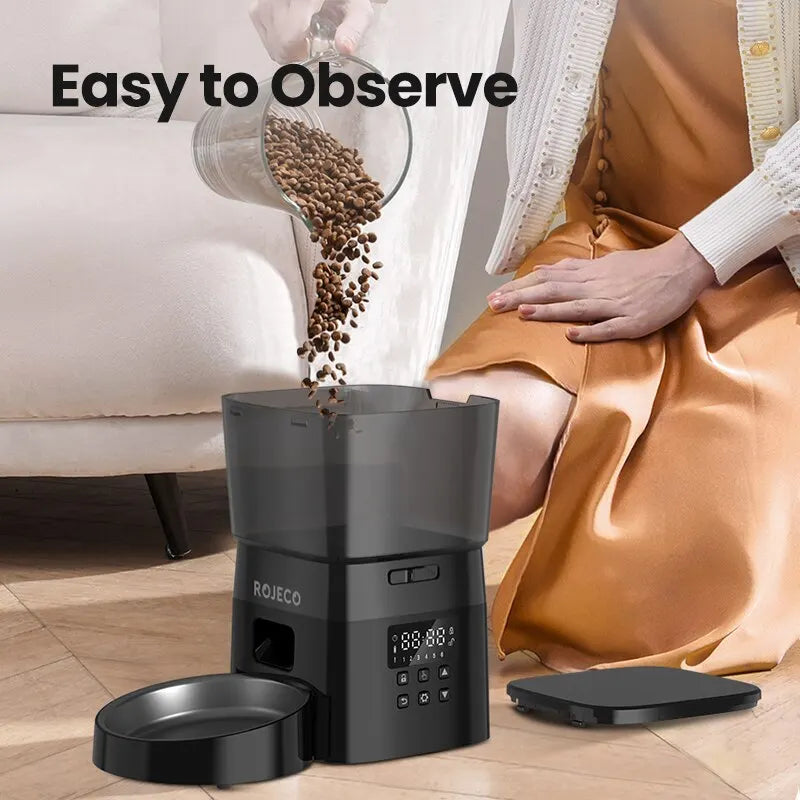 Smart Automatic Pet Feeder - Button-Activated Programmable Food Dispenser