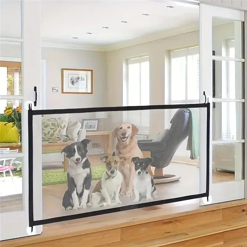 Heavy-Duty Dog Barrier Fence - Foldable Breathable Mesh Pet Gate